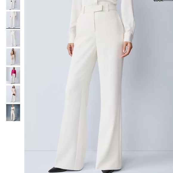 Ann Taylor Cream Wide-Leg Pants - Picture 8 of 12